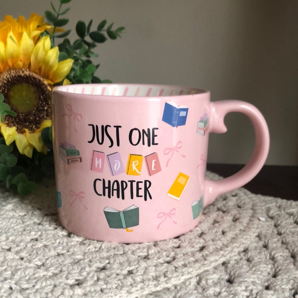 Just One More Chapter Pink Ceramic Mug - Cute Book Lover Gift
